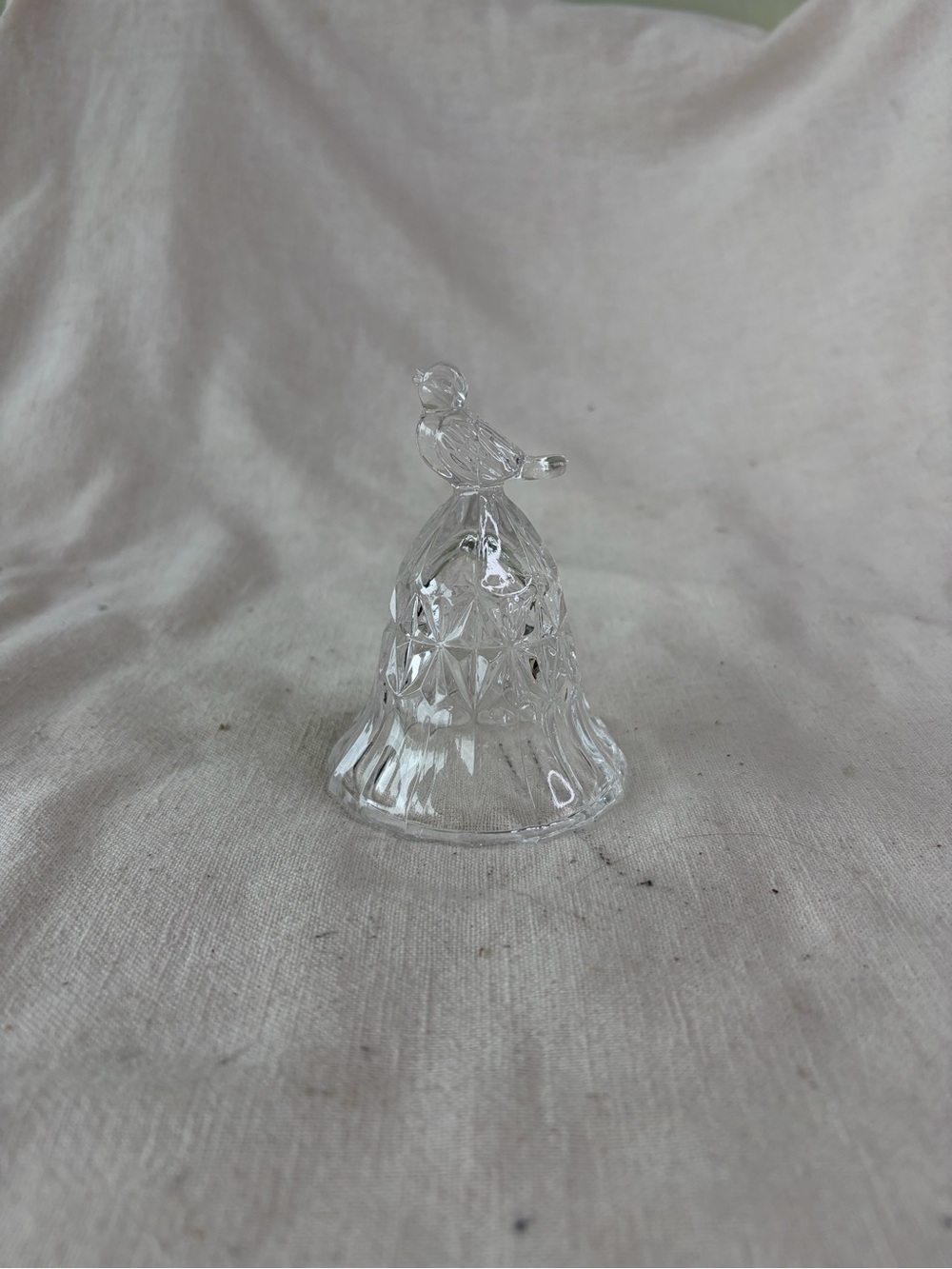 Clear Glass Bell with Bird Finial